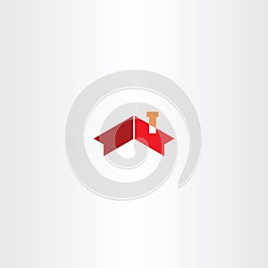 house roof chimney icon vector symbol