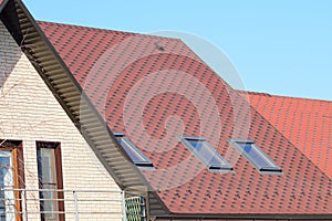 House with a roof made of metal sheets