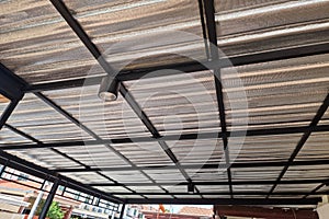 House roof stainless steel sheet and beam structure