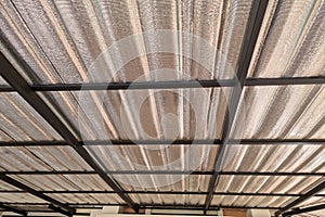 House roof stainless steel sheet and beam structure