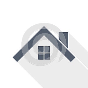 House, roof and window flat design vector icon