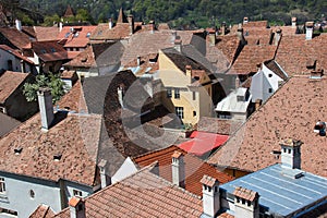 House Rooftops in Sighisoara, Romania