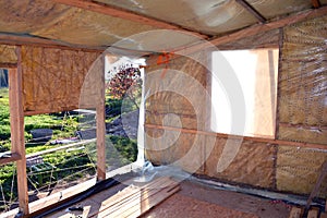 House room insulation with rockwool material