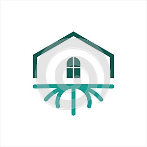 House root logo wooden estate vector simple modern template idea