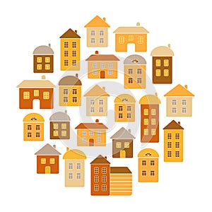 House round pattern on white background vector illustration