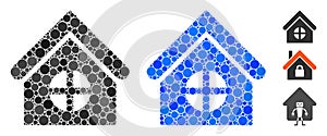 House with Round Window Composition Icon of Round Dots