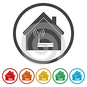 House Router icon, Modem router, 6 Colors Included