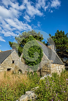 House ruins in Brittany, Pleumeur Bodou, CÃ´tes d'Armor, France