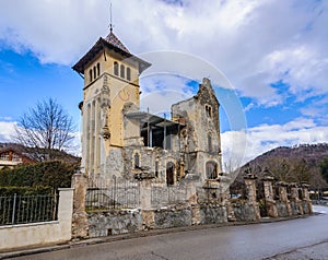 House in ruins in Camprodon, Spain photo