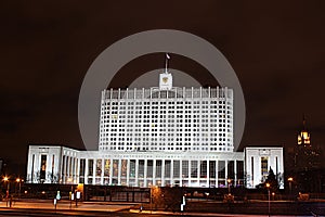 House of the Russian Government at night