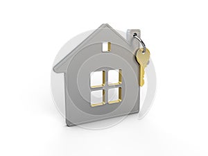 House's keys consept new home, 3d illustration