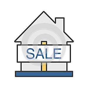 House for sale color icon