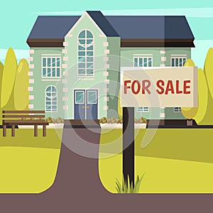House For Sale Colored Background