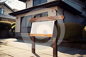 House sale outdoor sign. Generate ai