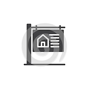 House for sale signboard vector icon