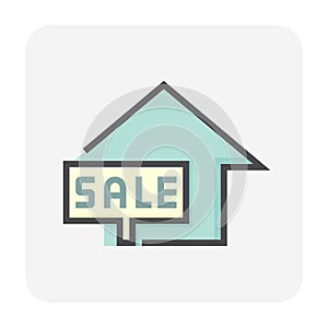 House for sale vector icon. 64x64 pixel.