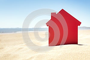 House on the sand beach real estate or vacation rental