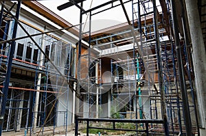 House in scaffolding