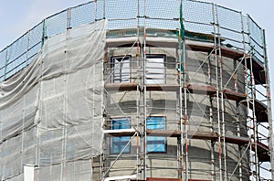 House with scaffolding