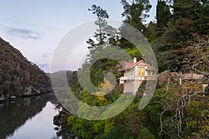 House with a scenic view over the Esk river towards Cataract Gorge