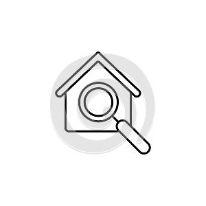 house search icon. Simple thin line, outline vector of Real Estate icons for UI and UX, website or mobile application
