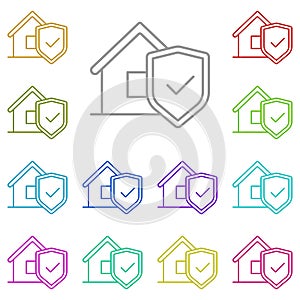 House, security multi color icon. Simple thin line, outline vector of real estate icons for ui and ux, website or mobile