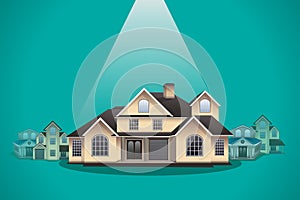 House selection, real estate concept vector illustration.