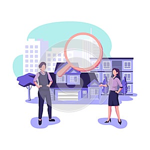 House selection and search flat style illustration vector design