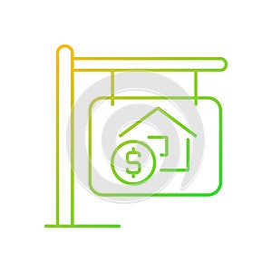House selling gradient linear vector icon