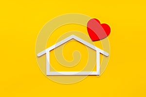 House shape with heart. Love family concept
