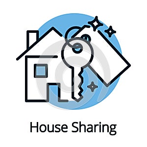 House sharing, property share concept with key