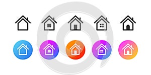 House signs. Home icon collection. Real estate. Various house icons. Vector illustration