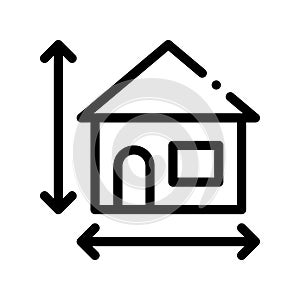 House Size Height And Width Vector Thin Line Icon