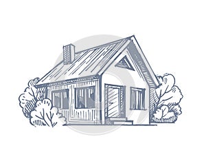 House sketch vector