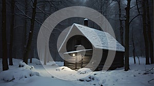 a house with snow on the roof and a snow covered porch Winter\'s Embrace A Small Farmer\'s House