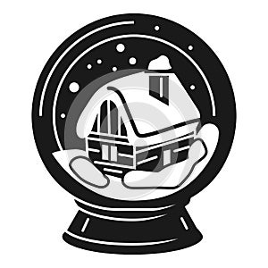 House in snowglobe icon, simple style