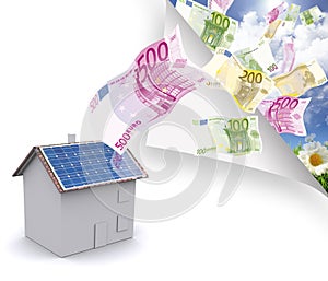 House with solar energy to make money