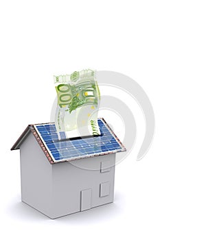 House with solar energy to make money