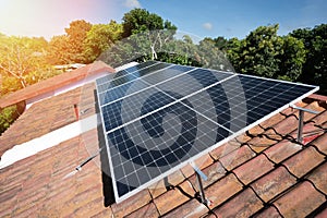 House solar panel station