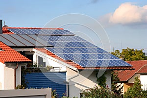 House with solar panels on the