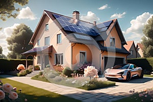 house with solar panels on the roof