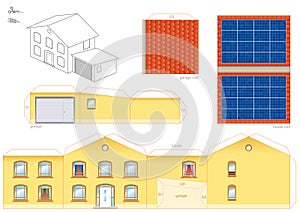 House Solar Thermal Collector Papercraft photo