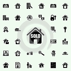 the house is sold icon. Real estate icons universal set for web and mobile
