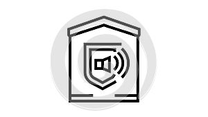 house sound signalization line icon animation