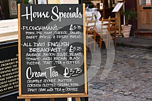 House Specials Menu Board