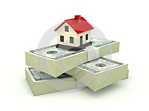 House on the stack of dollars