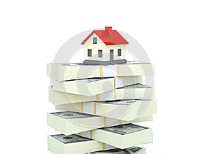 House on the stack of dollars
