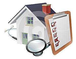 House Stethoscope and Survey Clipboard Concept