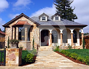 House with stone facade