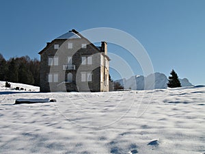 House of stones in mountain